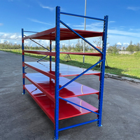 Étagère longue en métal à 4 niveaux personnalisée Rayonnage de stockage Étagères en acier