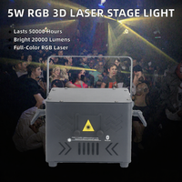 Projecteur laser DMX512 3D à animation couleur RGBW 5W 3W pour éclairage de scène DJ, discothèque, fête, bar