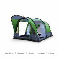 Carpa de Lujo de Una Habitación y Un Salón, Doble Capa, Gruesa, Camuflaje, Impermeable, Resistente a la Nieve, para 4-6 Personas, Portátil, para Campamento al Aire Libre