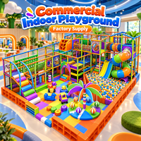 Centre de jeux pour enfants, équipement de jeux souples, équipement de terrain de jeux intérieur pour enfants avec toboggans et piscines à balles pour centres commerciaux