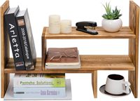 Organisateur de bureau extensible en bois naturel, étagère de comptoir, présentoir, support de rangement pour bureau et maison