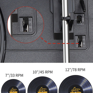 Tocadiscos Retro de Madera Multifuncional con Reproductor de CD, Casete, Radio FM/AM, Ranura para Tarjeta USB/SD y Altavoces Externos - Product Image 3