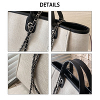 Sac à bandoulière de luxe de grande capacité avec poignée et chaîne pour le shopping et le voyage S M L