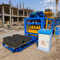 Machine automatique de fabrication de blocs de béton par vibration QTJ4-25, machine à briques creuses, pavés et bordures en béton, machine à blocs de ciment avec PLC