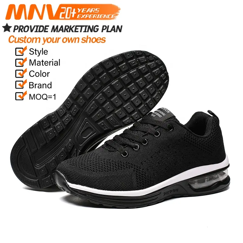 MNV Manufacturer Custom Breathable Sports Running Shoes Big Size Men Women Tennis Running Shoes