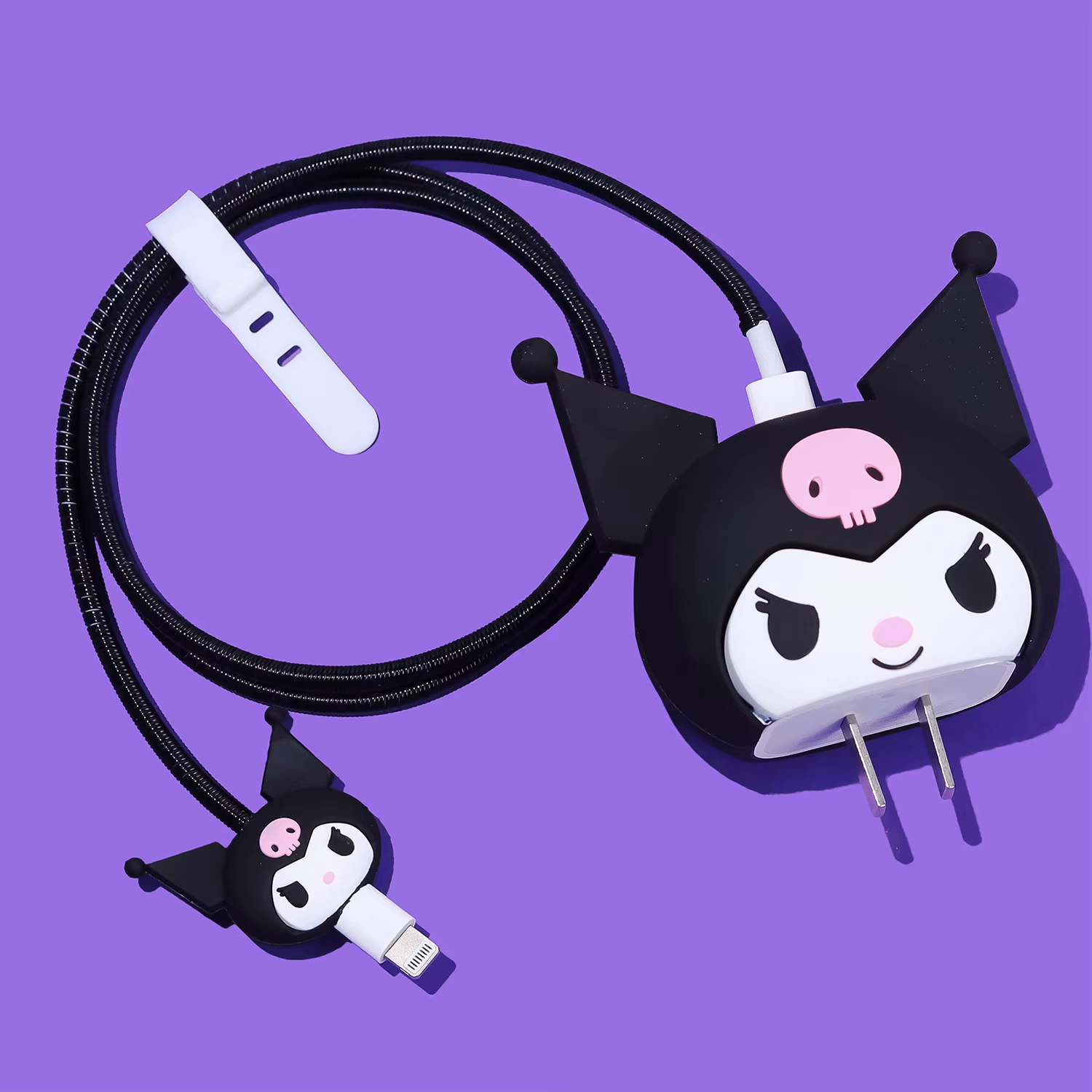 Attache de câble en silicone pour corde d'enroulement de 14 m, tête de 4 pièces