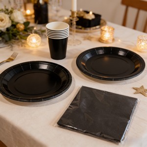 DAMAI - Vajilla de Papel de Color Sólido para Fiestas, Juego de Vajilla Desechable de Color Liso, Platos de 7 y 9 Pulgadas, Vasos de Papel, Servilletas - Product Image 5