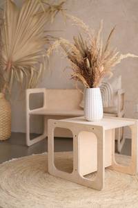 Juego de mesa de madera Mesa y silla Montessori Banco para niños pequeños - Product Image 2
