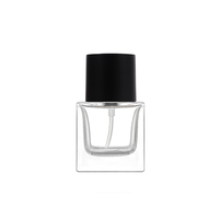 Bouteille en verre à tête de pompe épaissie carrée de 35ml avec couvercle noir bouteille de lotion fond de teint bouteille d'emballage de maquillage