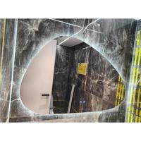 Miroir de salle de bain LED lumineux de luxe en promotion avec design goutte d'eau irrégulier pour la maison et l'hôtel