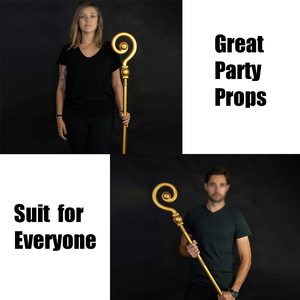 Accessoires de costume d'évêque Crozier extensible doré personnel pharaon sceptre egypte accessoires de <span class=keywords><strong>film</strong></span> - Product Image 6