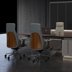 Sedia da ufficio moderna e ergonomica con schienale alto, comoda in alluminio, vera pelle, sedia per Computer regolabile in altezza - Product Image 3