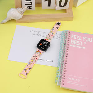 새로운 프레피 스타일 고품질 컬러 프린팅 LED 디지털 시계 - 십대를 위한 사각형 패셔너블 만화 시계 - Product Image 3