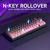 FURYCUBE Russian Layout 2.4Ghz Wireless USB-C 68Keys Keyboard Gasket Mount RGB Backlight PBT Keycaps Hot-swap Gaming Keyboard