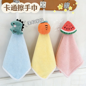 Serviette de toilette suspendue en polaire corail, motif canard de dessin animé, séchage rapide, pour cuisine et salle de bain - Product Image 3