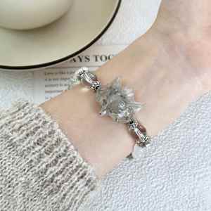 Black Fantasy Popcorn Cracked <b>Crystal</b> <b>Beads</b> <b>Crystal</b> Fox Mask <b>Bracelet</b> Women's Beaded Jewelry <b>Crystal</b> <b>Bracelets</b> Bangles for Girls - Product Image 3