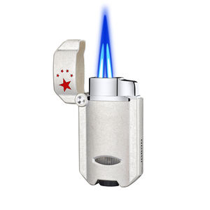 Encendedor de Cigarros JOBON al por Mayor, Doble Llama Azul, Recargable con <span class=keywords><strong>Gas</strong></span> Butano, Personalizable, Ajustable, de Aleación de Zinc, Regalos Empresariales Americanos - Product Image 1