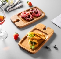 Mini assiette en bois naturel, écologique, polie avec des textures fines, style américain, rectangulaire, 100 pièces MOQ