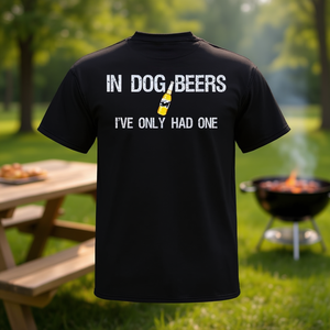 Camiseta In Dog Beers I've Only Had One, negra, unisex para adultos - Product Image 3