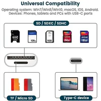 Lector de tarjetas 2 en 1 tipo C SD TF lector de tarjetas de memoria USB C OTG adaptador transmisor de datos de alta velocidad para Macbook Huawei Samsung