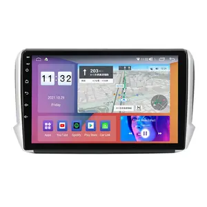 Prelingcar For Peugeot 2008 208 2015-2016 Android12カーモニター8256カープレイDSPRDS GPS内蔵2dinラジオDVDプレーヤー5.1HIFI