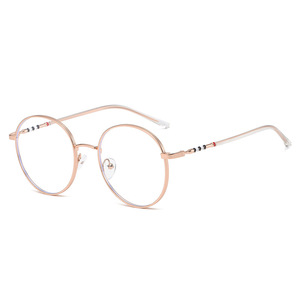 نظارات نسائية معدنية دائرية عالية الحجم مضادة للضوء الأزرق ، إطار نظارات بصرية بوصفة طبية للرجال C - Product Image 6