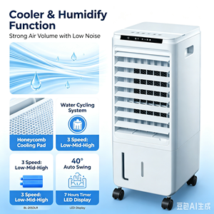<span class=keywords><strong>Enfriador</strong></span> de Aire Portátil sin Aspas, 80w, 4 en 1, Precio de Fábrica, Mini <span class=keywords><strong>Enfriador</strong></span> Evaporativo de Agua Extraíble, Nuevo - Product Image 1