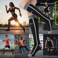 Chaussettes de compression graduée sans couture 20-23 mmHg pour le sport, la course, la récupération, hauteur genou, idéales pour l'été et les voyages