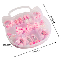 Lot de 11 accessoires pour cheveux pour enfants : bandeaux, nœuds, pinces à cheveux, avec boîte cadeau à motifs de dessins animés - Vente en gros PL
