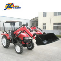 JIULIN Offre Spéciale tracteur agricole 4WD 4 en 1 chargeur frontal godet avec lame de bulldozer PTO Connect rétrocaveuse 40hp 50hp 55hp