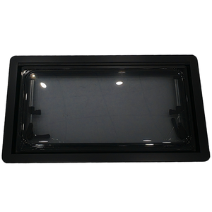 Fenêtre à charnières noire 500*300mm pour caravane avec rideau et <span class=keywords><strong>moustiquaire</strong></span> pour remplacement de caravane, camping-car et conversion de fourgonnette - Product Image 2