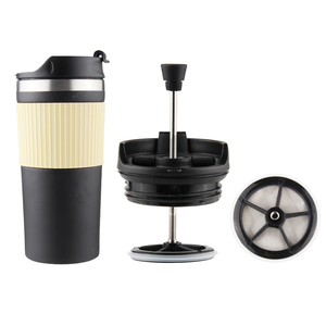 Thermos Double paroi en acier inoxydable, 500 ml, presse à café, en acier inoxydable, avec crochet, vente en gros - Product Image 6