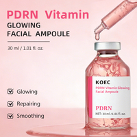 Ampoule faciale éclatante à la vitamine PDRN rose KOEC, sérum anti-âge hydratant, acide hyaluronique, booster d'hydratation raffermissant