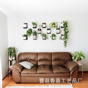 Wooden <b>Wall</b> <b>Mounted</b> Plant Rack Black Rectangle Durable Indoor Living Room Kitchen Display <b>Shelf</b> - Product Image 3
