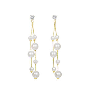 2025 nouveau haute qualité nouvelle mode à la mode tempérament élégant or Long gland perle perles boucles d'oreilles pour les femmes dames fête - Product Image 6