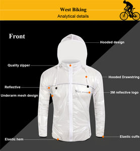 WEST BIKING impermeable y ligero abrigo <span class=keywords><strong>de</strong></span> <span class=keywords><strong>lluvia</strong></span> deportes al aire libre ciclismo abrigo <span class=keywords><strong>de</strong></span> <span class=keywords><strong>lluvia</strong></span> <span class=keywords><strong>ropa</strong></span> <span class=keywords><strong>de</strong></span> algodón peinado - Product Image 3