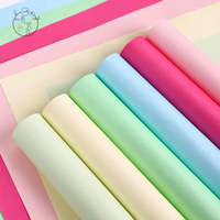 Kertas Kraft Korea Tebal Kaku Berwarna Alami 150GSM untuk Pembungkus Buket Bunga Bahan Batang Tunggal Warna Solid
