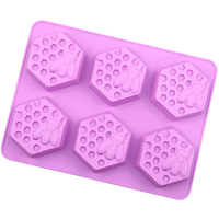 6-fach 3D Sechseckige Waben-Silikonformen für Fondant-Kuchendekoration