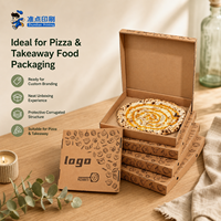 Boîtes d'emballage alimentaire en carton ondulé pliables, légères, résistantes à l'huile et inodores, avec impression de logo personnalisée, pour pizza, biscuits