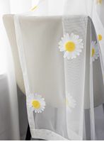 Rideau en voile moderne pour fenêtre en tulle brodé de fleurs transparentes pour hôtel