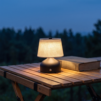 Lámpara de Escritorio LED Portátil Minimalista, Inalámbrica, con Batería, Pantalla de Tela Blanca, Pequeña, para Ambientes, Restaurantes y Hoteles, Venta al Por Mayor de Fábrica