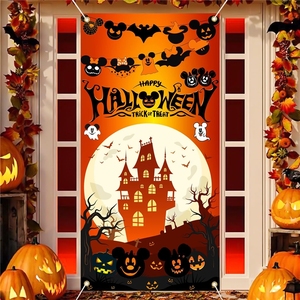 <span class=keywords><strong>D</strong></span>écorations murales pour fête <span class=keywords><strong>d</strong></span>'Halloween : Tissu suspendu citrouille et fantôme pour cadre de porte, accessoires photo <span class=keywords><strong>d</strong></span>'<span class=keywords><strong>horreur</strong></span>, toile de fond festive - Product Image 5