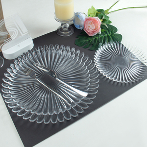Plato de Presentación de Cristal Transparente con Pétalos de Flores Elegantes de Alta Gama al por Mayor, <span class=keywords><strong>Vajilla</strong></span> Decorativa Transparente para Bodas - Product Image 6