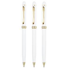Bolígrafo de Metal con Clip Giratorio, Diseño Intercontinental, Color Blanco y Dorado, Personalizable con Logotipo, Punta de 1.0 mm, para Deportes, Promociones, Escritura, Reuniones de Negocios - Product Image 5