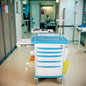 รถเข็นวางอุปกรณ์ดมยาสลบ Vivatest ผลิตจากพลาสติก ABS สำหรับกรณีฉุกเฉินทางการแพทย์ เฟอร์นิเจอร์โรงพยาบาล อุปกรณ์สำหรับคลินิก - Product Image 3