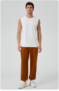 Camiseta sin mangas <span class=keywords><strong>de</strong></span> yoga <span class=keywords><strong>para</strong></span> hombre, <span class=keywords><strong>de</strong></span> modal, transpirable, <span class=keywords><strong>para</strong></span> entrenamiento, fitness, ajuste holgado, hombros anchos, chaleco <span class=keywords><strong>de</strong></span> gimnasio - Product Image 6