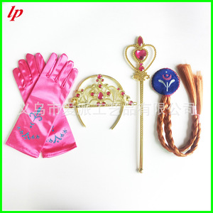 Conjunto de corona, varita mágica, guantes, peluca y trenza de la Reina de Frozen para disfraz de niñas. - Product Image 4