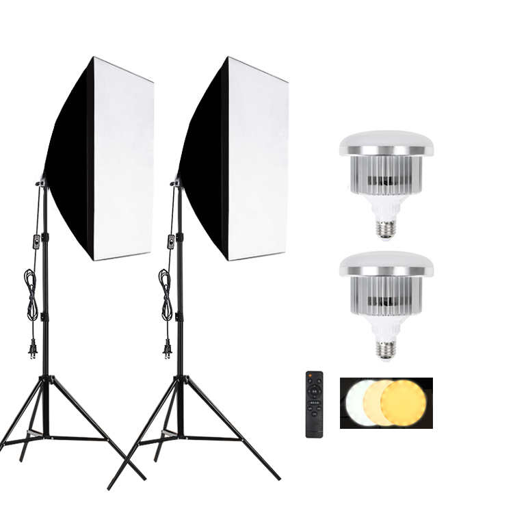 (boîte à lumière + support de 2 m + ampoule LED) * 2