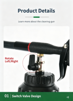 Pistolet de nettoyage intérieur de voiture Tornado haute performance, lanceur de mousse pneumatique pour le lavage des sièges et du tableau de bord automobile
