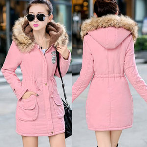 AIMINYZ Nuovo <span class=keywords><strong>Cappotto</strong></span> Invernale da Donna Lungo <span class=keywords><strong>in</strong></span> Poliestere/Cotone Antipiega, Foderato <span class=keywords><strong>in</strong></span> Cotone, Caldo, <span class=keywords><strong>con</strong></span> <span class=keywords><strong>Cappuccio</strong></span>, Slim Fit, Collo <span class=keywords><strong>in</strong></span> Ecopelliccia, Chiusura a Zip - Product Image 3